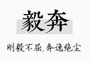 毅奔名字的寓意及含义