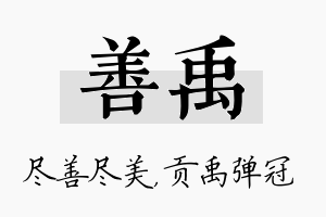 善禹名字的寓意及含义