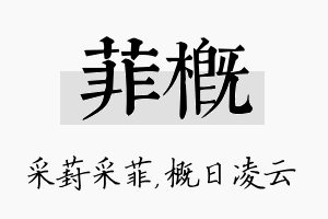 菲概名字的寓意及含义