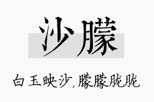 沙朦名字的寓意及含义