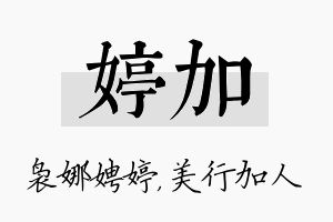 婷加名字的寓意及含义