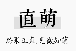 直萌名字的寓意及含义