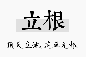 立根名字的寓意及含义