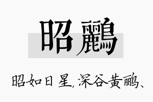 昭鹂名字的寓意及含义