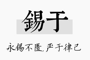 锡于名字的寓意及含义