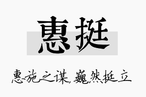 惠挺名字的寓意及含义