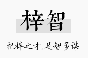 梓智名字的寓意及含义