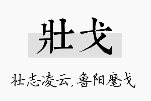 壮戈名字的寓意及含义