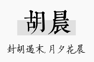 胡晨名字的寓意及含义