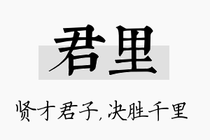 君里名字的寓意及含义