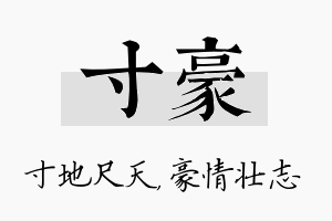 寸豪名字的寓意及含义