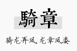 骑章名字的寓意及含义