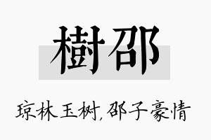 树邵名字的寓意及含义