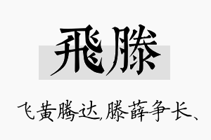 飞滕名字的寓意及含义