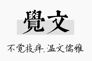 觉文名字的寓意及含义