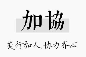 加协名字的寓意及含义