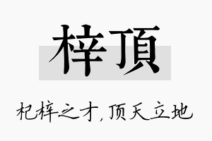 梓顶名字的寓意及含义