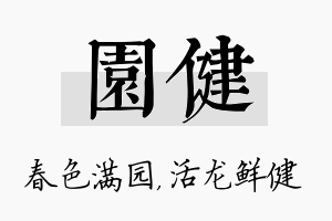 园健名字的寓意及含义