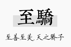 至骄名字的寓意及含义