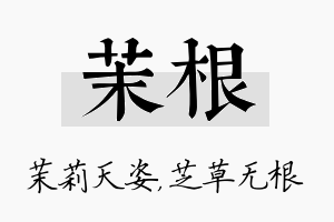 茉根名字的寓意及含义