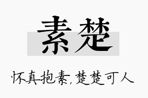 素楚名字的寓意及含义