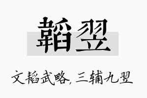 韬翌名字的寓意及含义