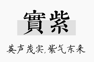 实紫名字的寓意及含义