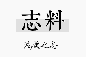 志料名字的寓意及含义