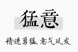 猛意名字的寓意及含义