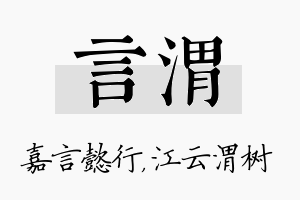 言渭名字的寓意及含义