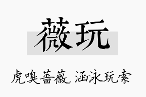 薇玩名字的寓意及含义