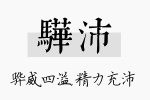 骅沛名字的寓意及含义