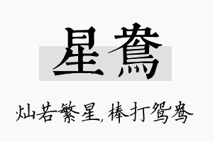 星鸯名字的寓意及含义