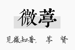 微葶名字的寓意及含义