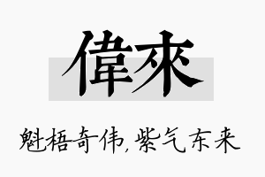 伟来名字的寓意及含义