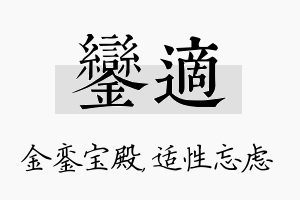 銮适名字的寓意及含义