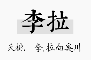 李拉名字的寓意及含义