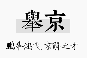 举京名字的寓意及含义