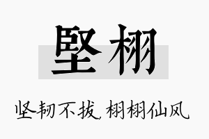 坚栩名字的寓意及含义