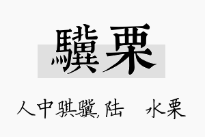 骥栗名字的寓意及含义