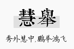 慧举名字的寓意及含义