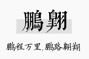 鹏翱名字的寓意及含义