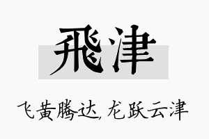 飞津名字的寓意及含义