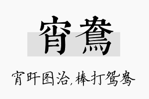 宵鸯名字的寓意及含义