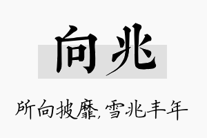 向兆名字的寓意及含义