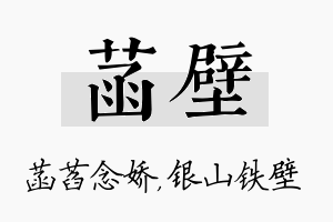 菡壁名字的寓意及含义