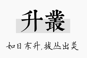 升丛名字的寓意及含义