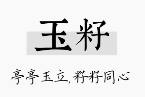 玉籽名字的寓意及含义