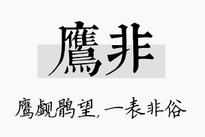 鹰非名字的寓意及含义