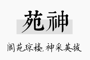 苑神名字的寓意及含义